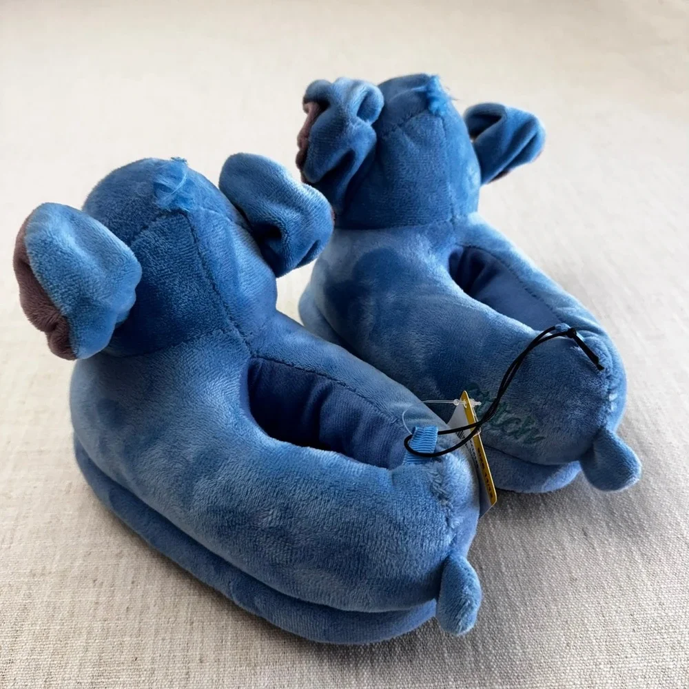 Disney Stitch Kids Pop Up Ears Plush Slippers Blue Size‎ 11/12 NEW